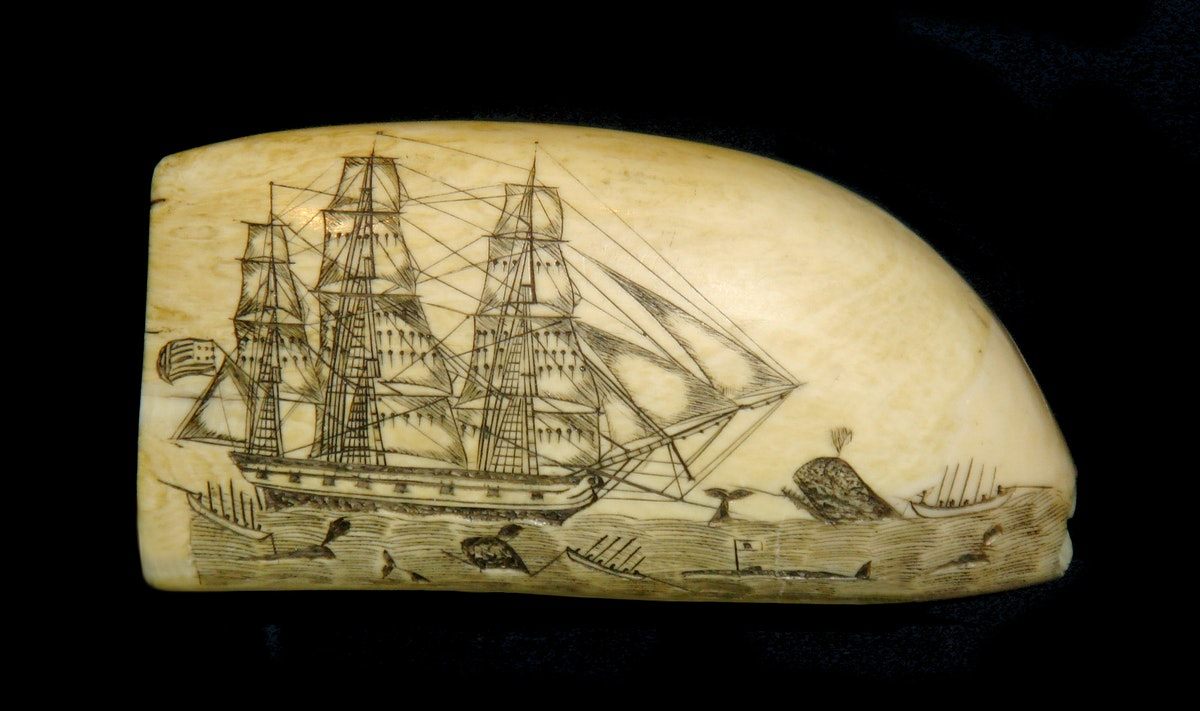 This scene was carved by Edward Burdett and is in the collection of the Nantucket Whaling Museum.