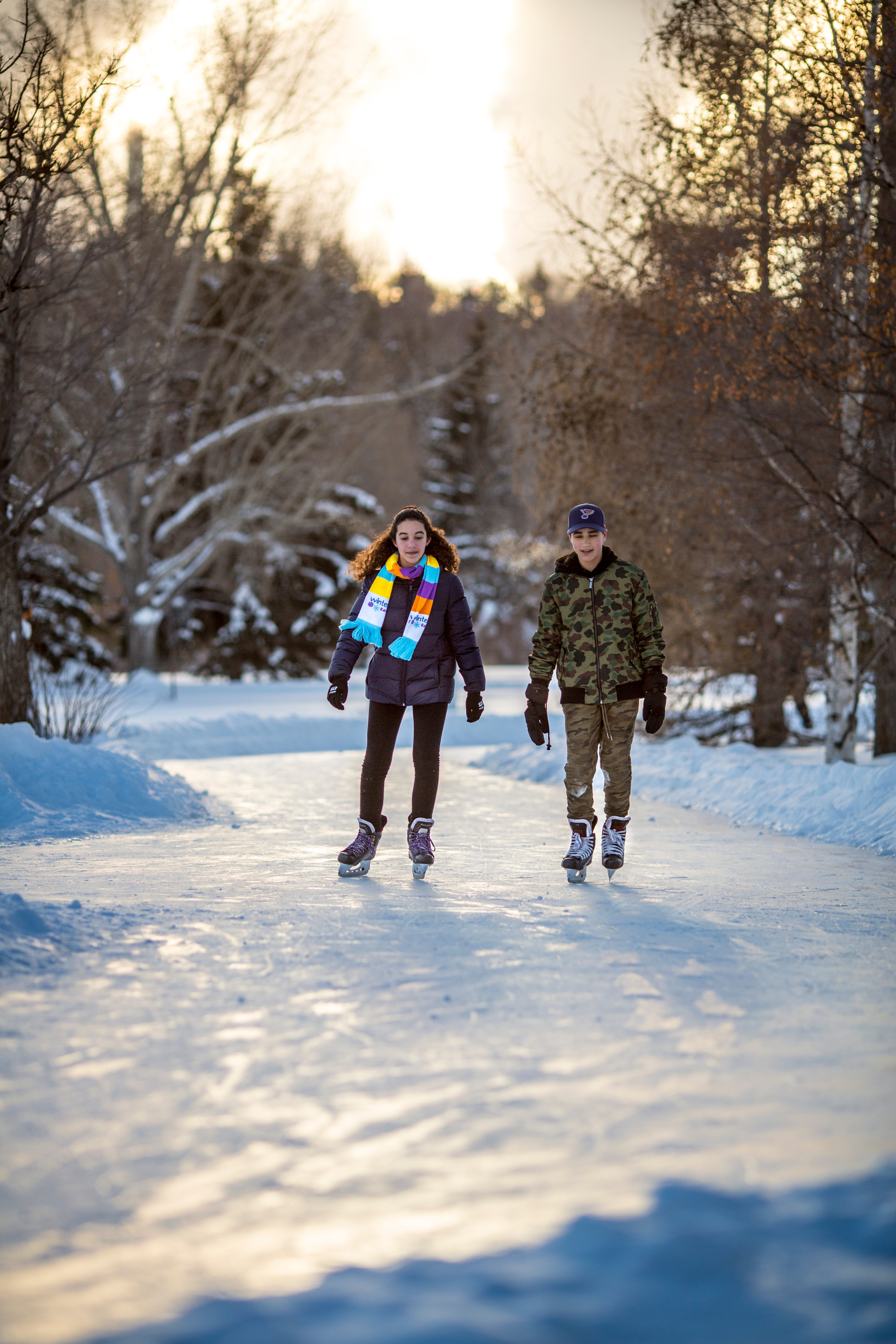 Edmontonians can skate along multiple kilometers.