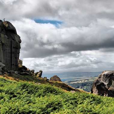 The Cow and Calf, prominent rock features on the moor.