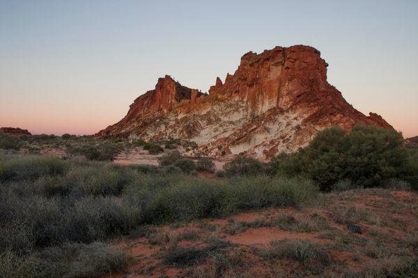 A large rock structure called Rainbow Valley in the Northern Territory.
