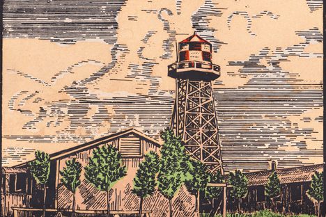 A page from the Camp Amache Christmas Calendar, based on a photo taken by Mike Wada.