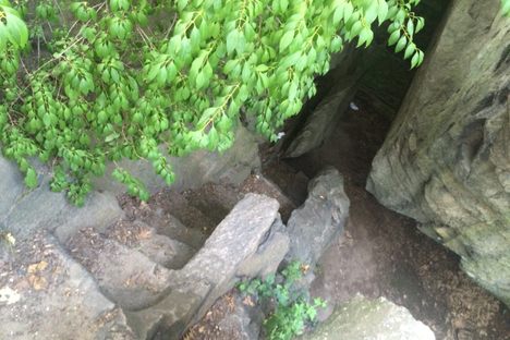 Stairs to cave