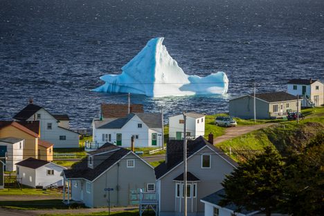 An iceberg drifts down Iceberg Alley.