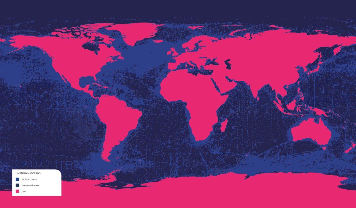 "Unknown Oceans," data source: Ocean Biogeographic Information System, Intergovernmental Oceanographic Commission of UNESCO, www.iobis.org.