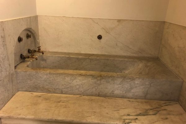 A marble Senate bathtub.