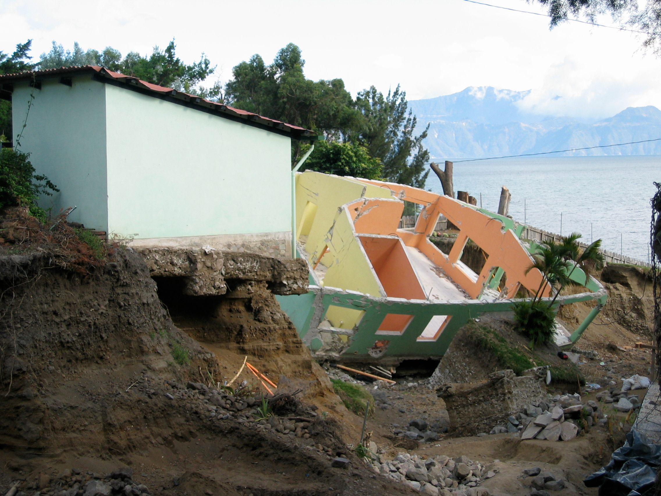 Home damage caused by Hurricane Stan.