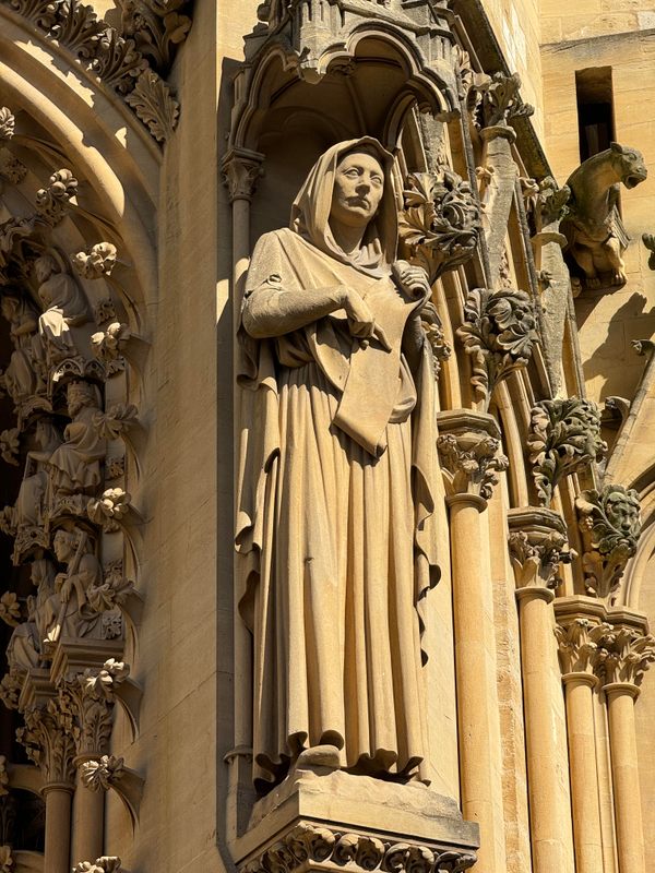 Statue of the Prophet Daniel on the Metz Cathedral in Metz, France