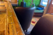 Names on the bartop.