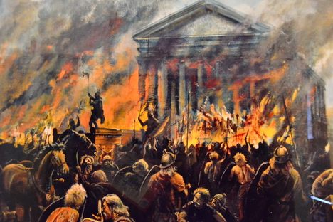 The siege of the temple of Claudius in Colchester