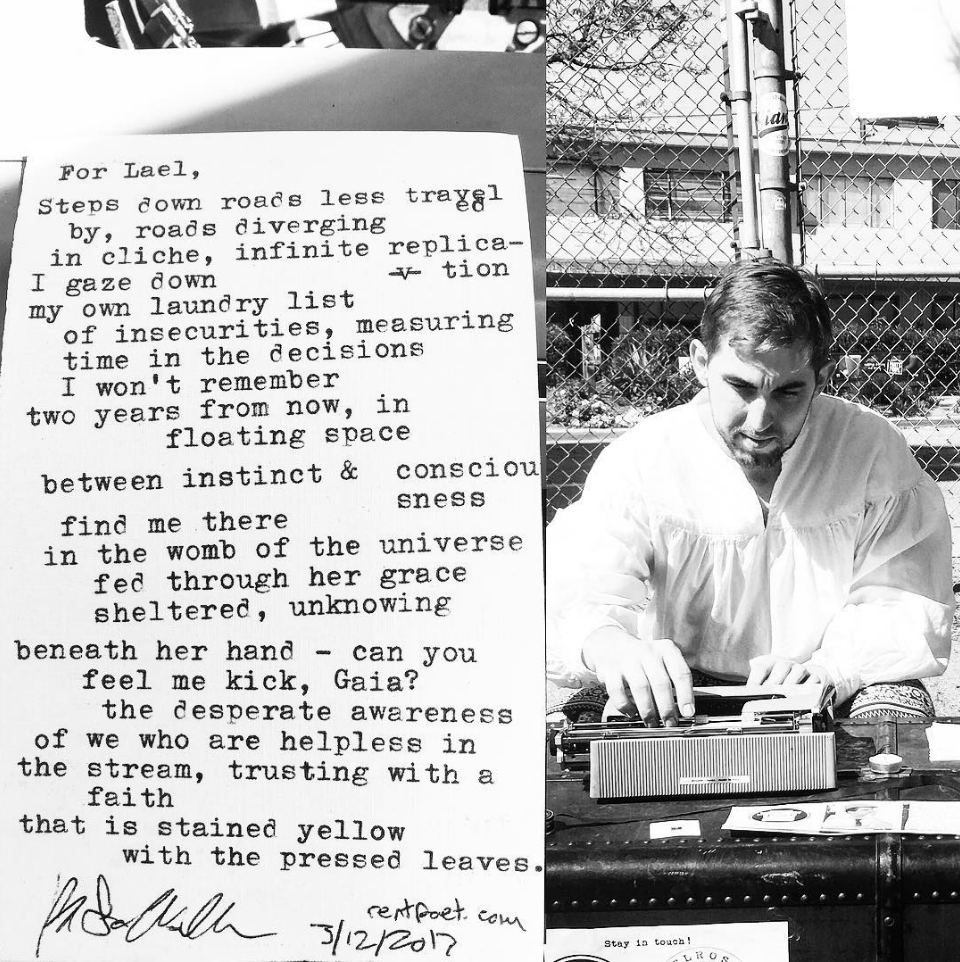 The poet and one of his poems.