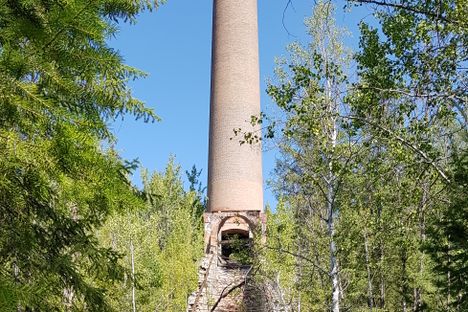 The remains of the smelting plant downhill from The Stack.