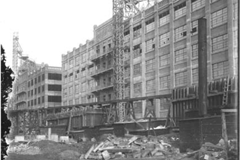 During construction, circa 1912