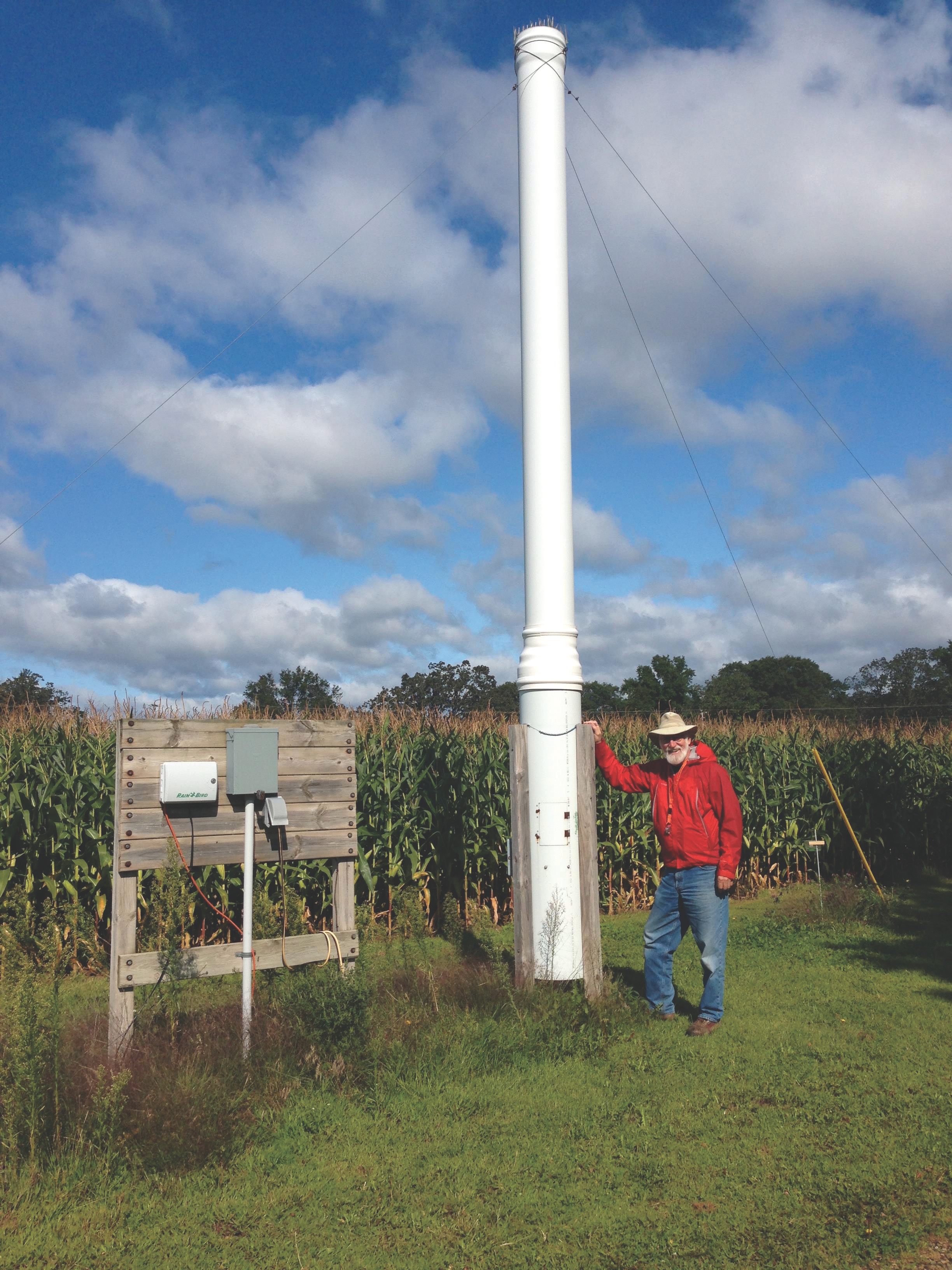 David Voegtlin, pictured here next to a suction trap, was the researcher who first identified the Whitewater, Wisconsin, aphids as soybean aphids.