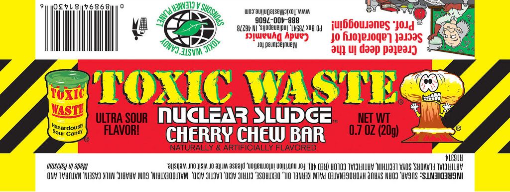 Packaging for the Toxic Waste Nuclear Sludge Chew Bar 