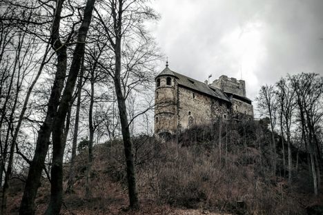 The eerie ruins sit high up upon a hill, over looking the surrounding area