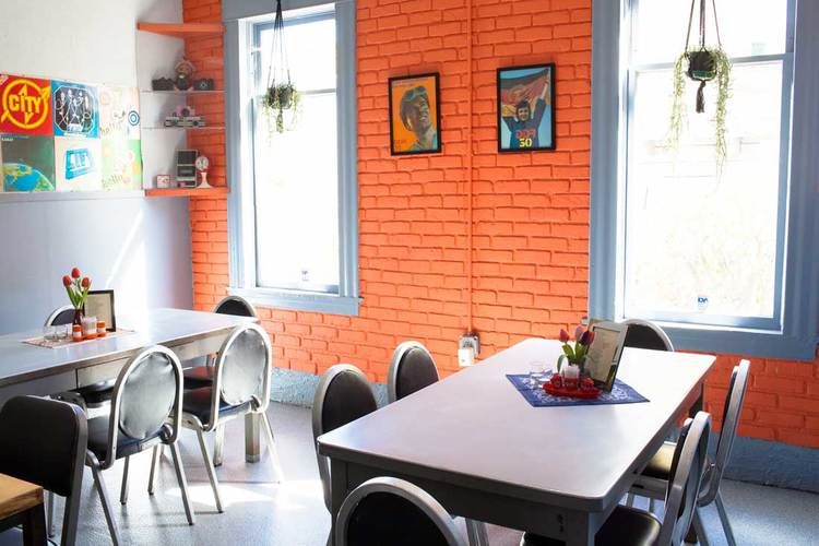 Walzwerk's sunny interior evokes a kitschy East German past.