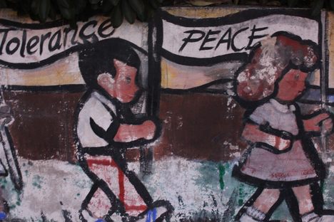 The Raitt Street mural around four years ago, faded and in disrepair.