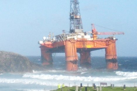A Massive Oil Rig Has Washed Up on a Beach in Scotland