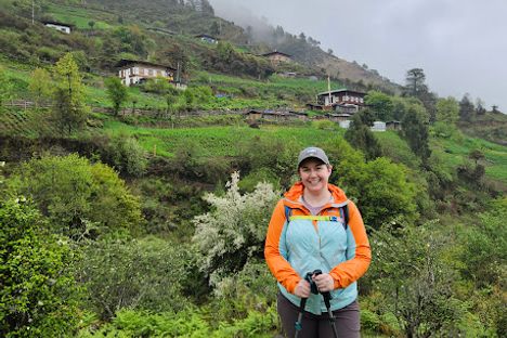 On our first day of hiking the Trans Bhutan Trail, right before we stopped for a tea break 