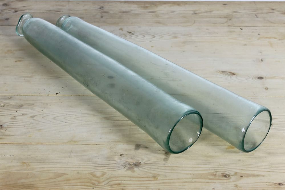 A pair of Victorian cucumber straighteners, sans fruit.