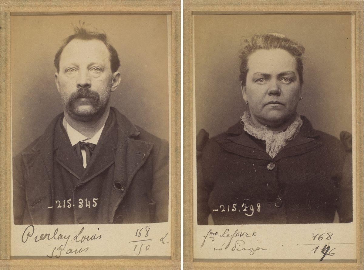 Two 1894 mugshots taken by Alphonse Bertillon.