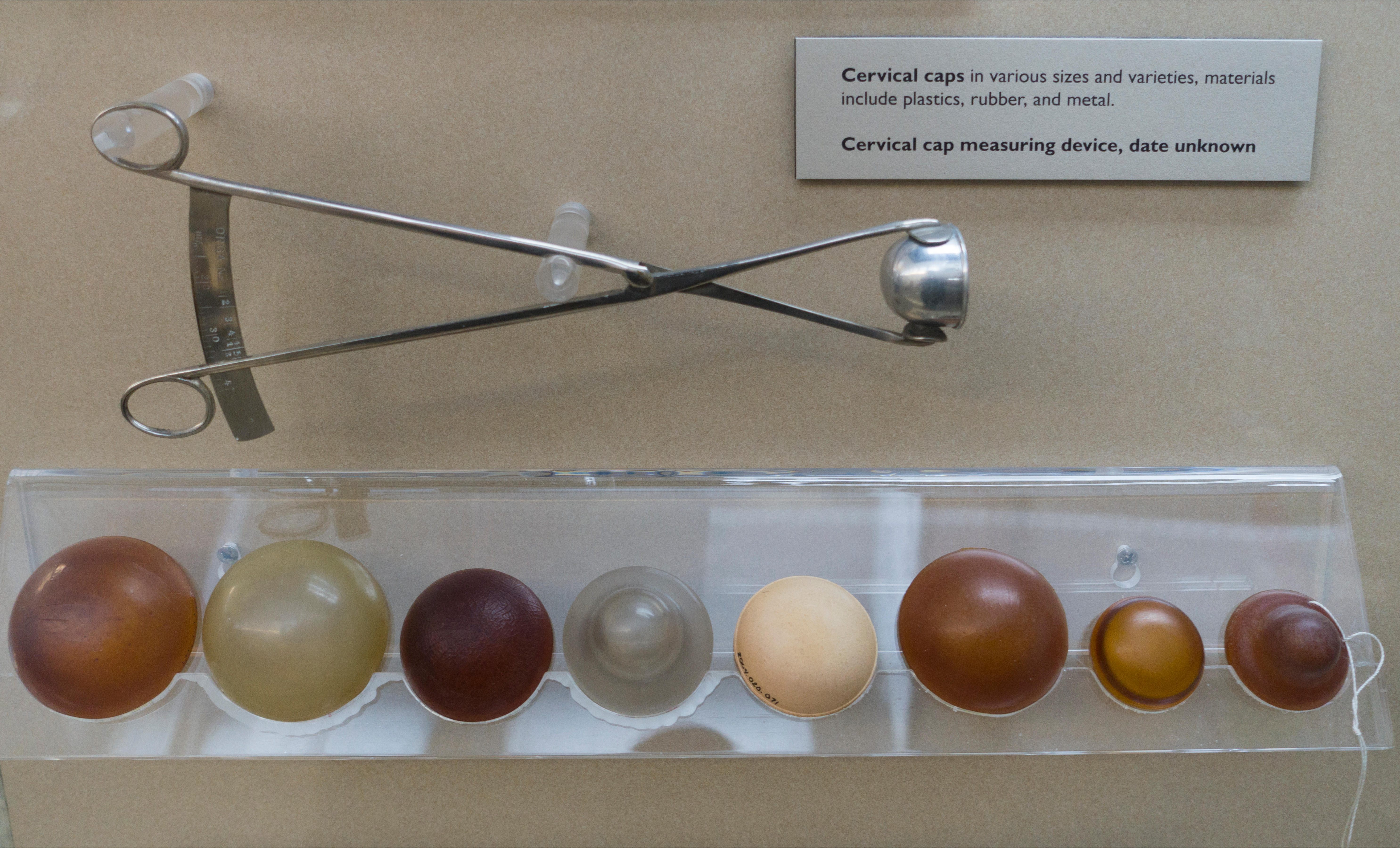 The Dittrick Museum of Medical History at Case Western Reserve University has some 1,100 historical birth control items in its collection, including these cervical caps, a form of contraception which became popular in the 1920s.