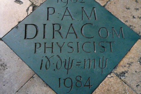 The 'Beautiful' Dirac Equation on the floor of Westminster Abbey