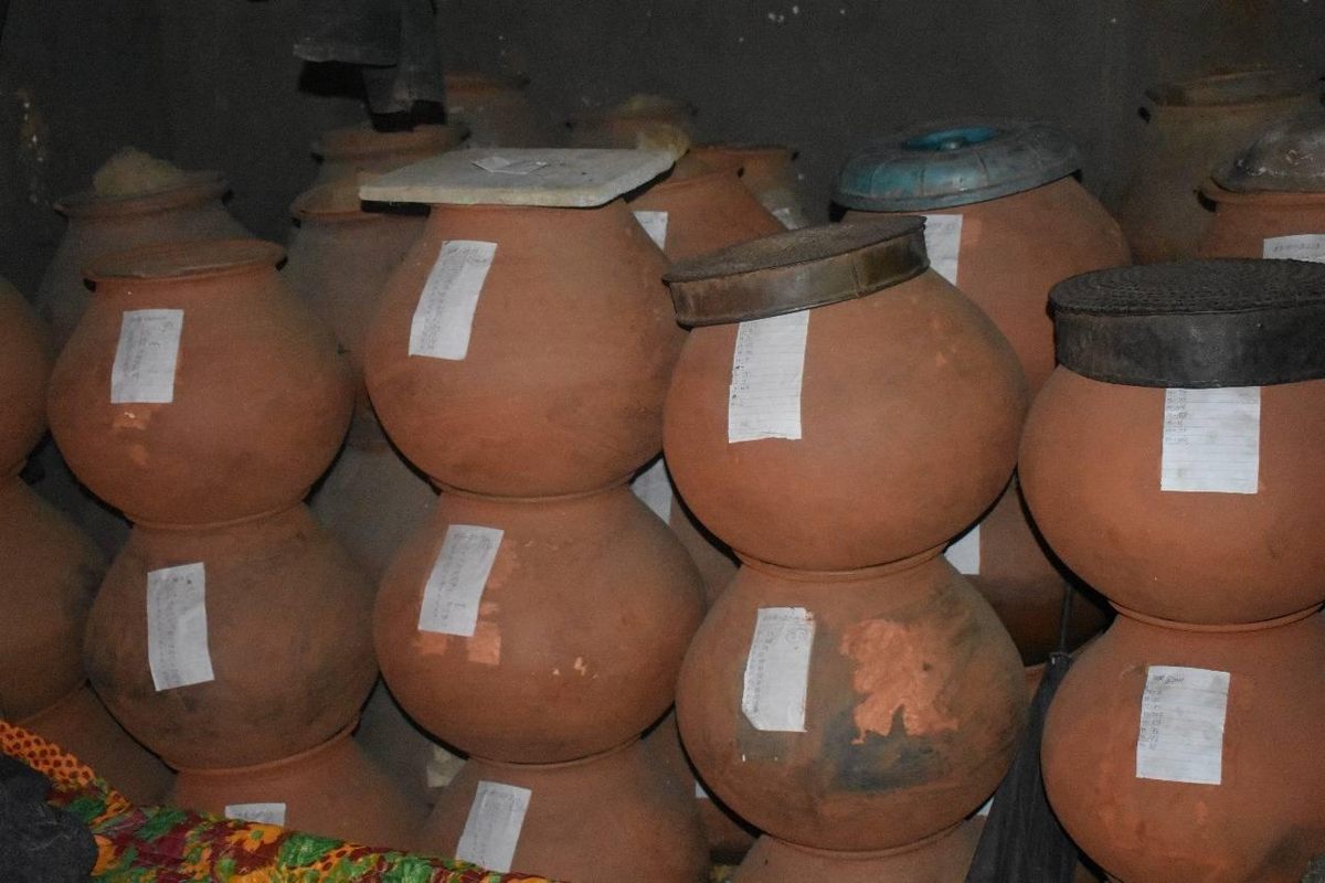 Vrihi's seed collections are stored in these earthen pots.