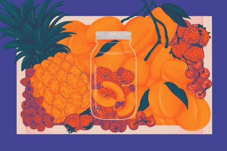 Tutti frutti jars provide an ever-changing lineup of flavors and colors.