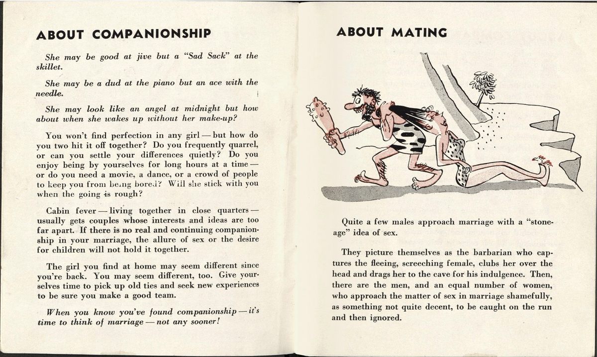 "The Solider Takes a Wife" could be surprisingly frank about sex.