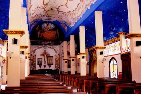 Inside the church.