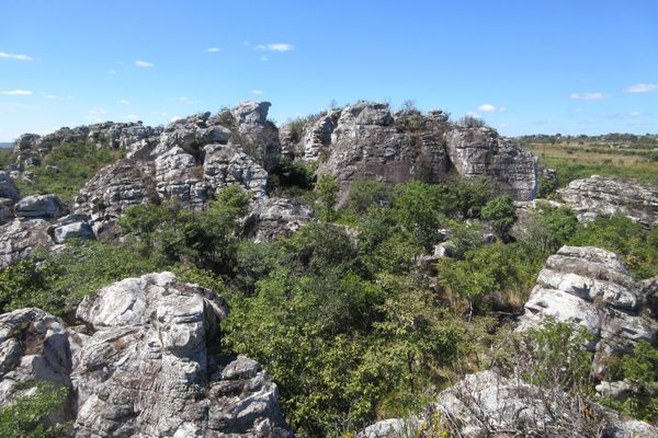 A view of the rock outcroppings.