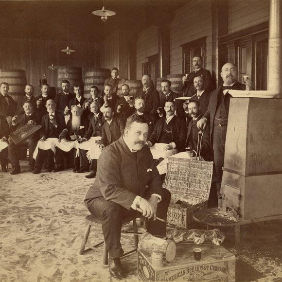 A beefsteak banquet in 1880.