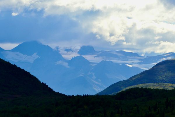 The summit of Mt. Katmai, a volcano six miles away from Novarupta, collapsed when the nearby eruption drained its magma chamber.