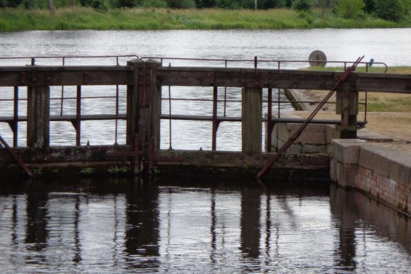 Lock gates on Augustow Canal.