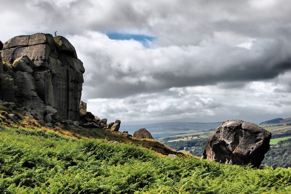 The Cow and Calf, prominent rock features on the moor.