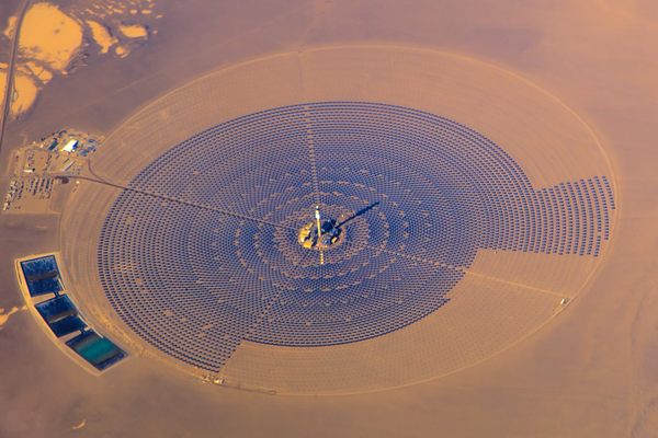 Crescent Dunes Solar Energy Project from above