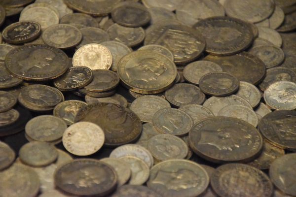 Coins from all over the world are represented here.