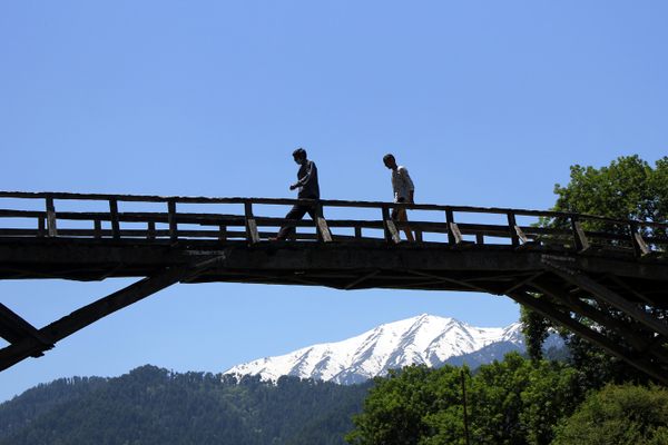 Wooden Bridge at Monda just 5km from Bhaderwah town. 