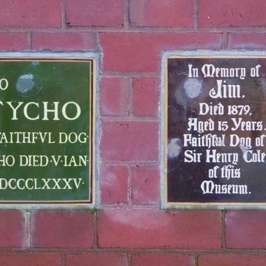 Memorial plaques to Tycho and Jim, V&A Museum.
