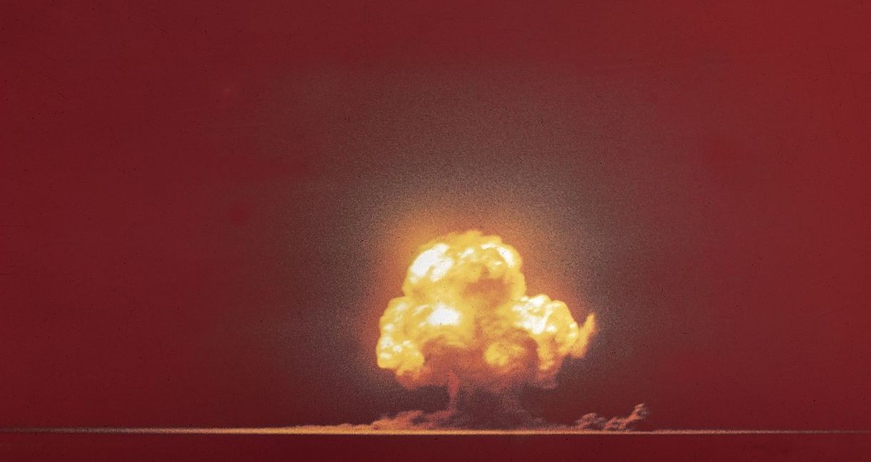 The Trinity test detonation.