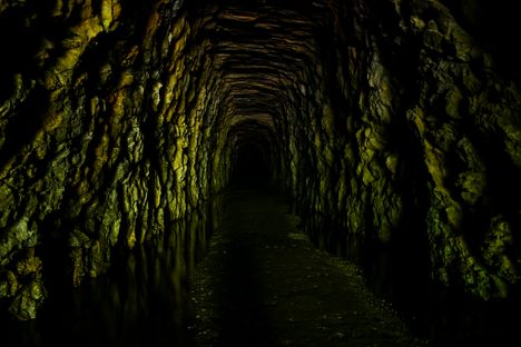 Inside the tunnel.