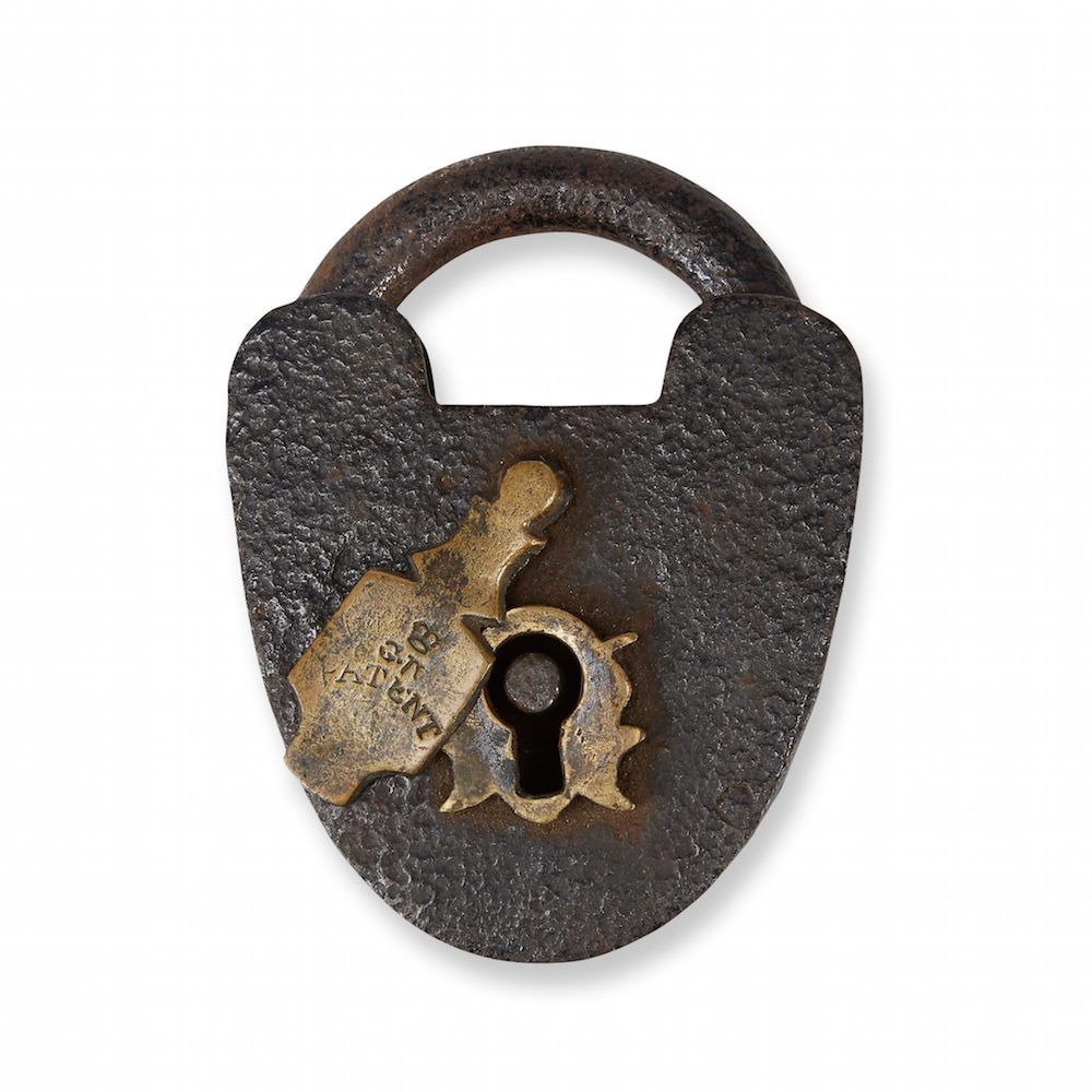 A cemetery padlock from London, England, late 18th century.