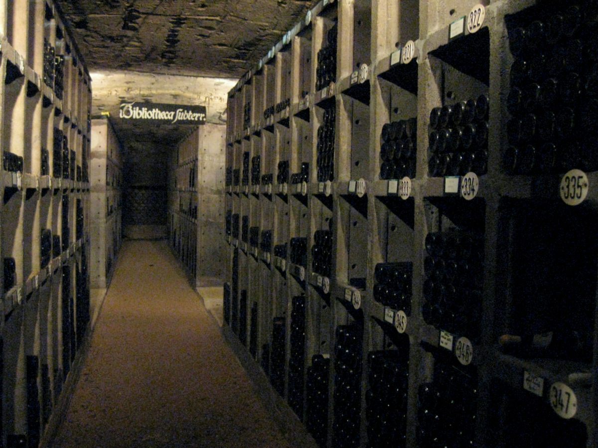 The wine cellar of the Johannisberg Castle, in Germany's Rhine Valley. 