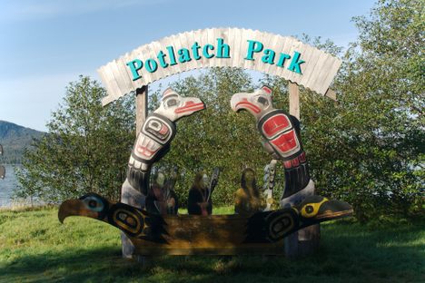 Potlatch Totem Park welcomes visitors from as far away as around the world, or next door