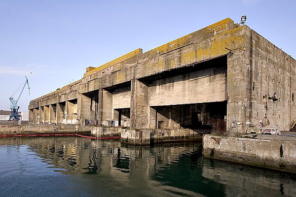 The submarine pens in La Rochelle.