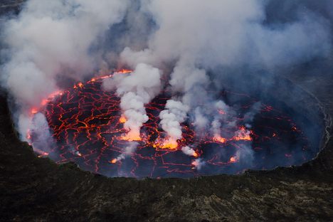 The lava lake at Nyiragongo.