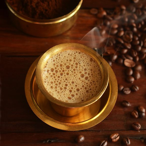 The beverage's fragrance is due to a mixture of chicory and ground coffee powder.