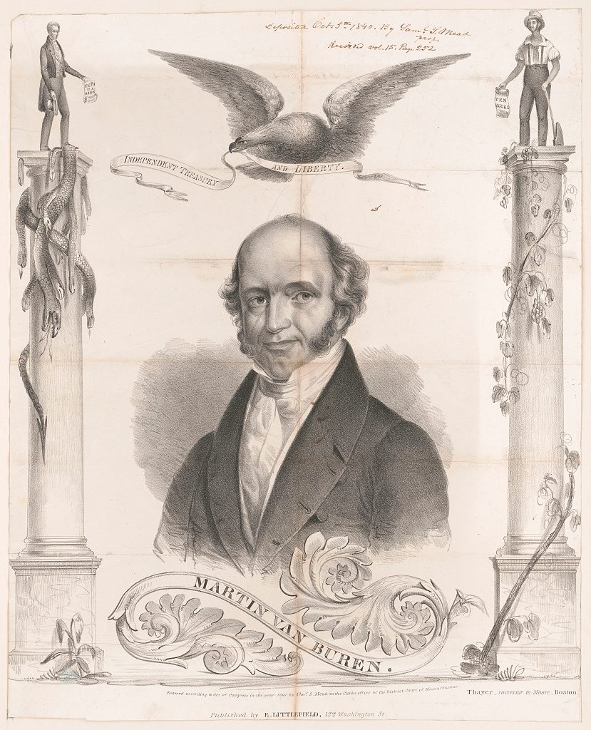 One of the few campaign prints issued in support of Martin Van Buren's 1840 presidential bid.  