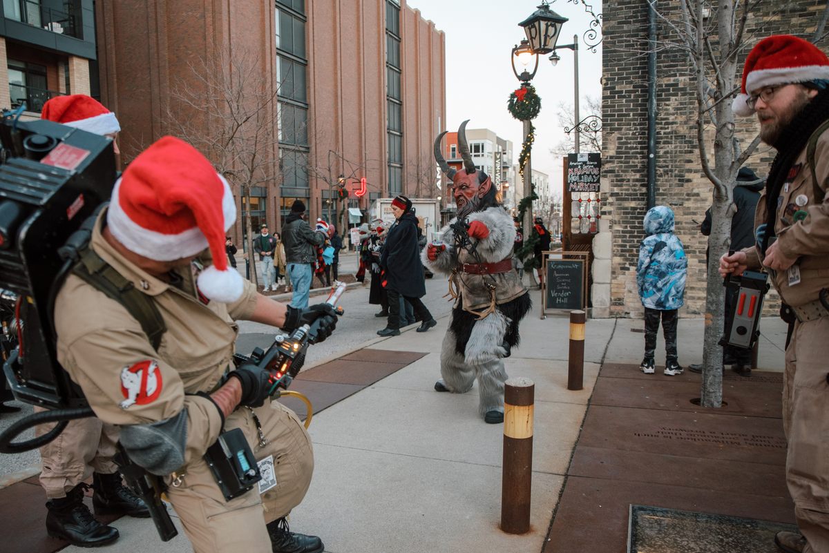 Unlike some events in Austria and Germany, where Krampusse wear identical, rigidly defined costumes, the Milwaukee Krampusnacht welcomes everyone from hodags to wendigos to Ghostbusters.